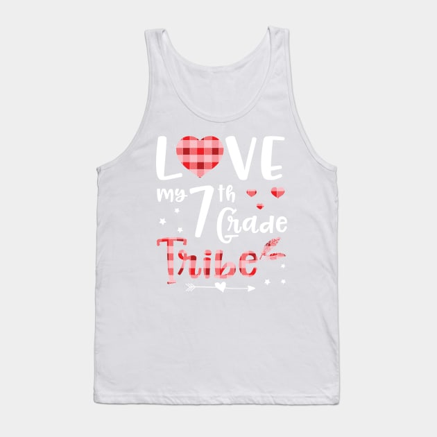 Teacher Students Seniors Love My 7th Grade Tribe Happy First Day Of School Tank Top by Cowan79